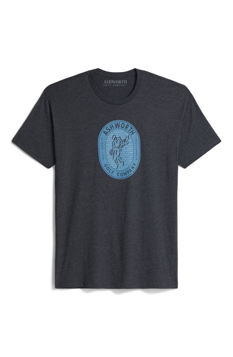 ASHWORTH GOLF Golfman Badge Tee, Main, color, Charcoal