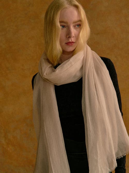 Lost Pattern Nyc "featherlight" Oversized Cashmere Scarf In Neutral