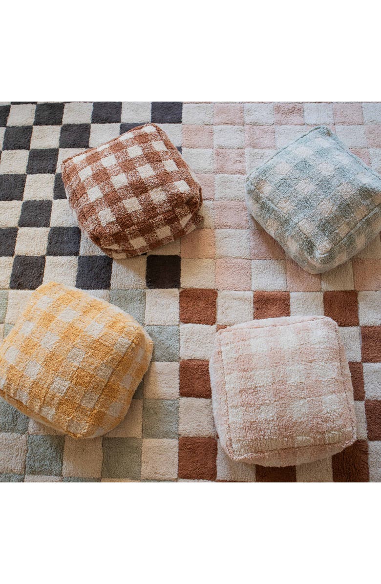 Lorena Canals Pouf Vichy, Alternate, color, Natural, Blue Sage