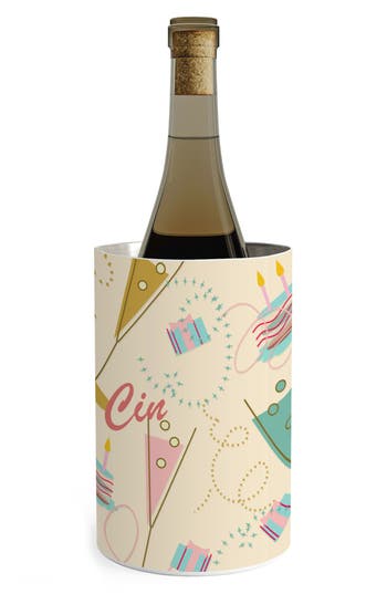 DENY DESIGNS DENY DESIGNS CIN PARTY STAINLESS STEEL WINE CHILLER