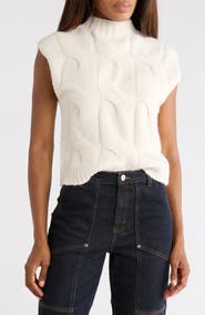 Habitual Cable Stitch Mock Neck Sweater Vest