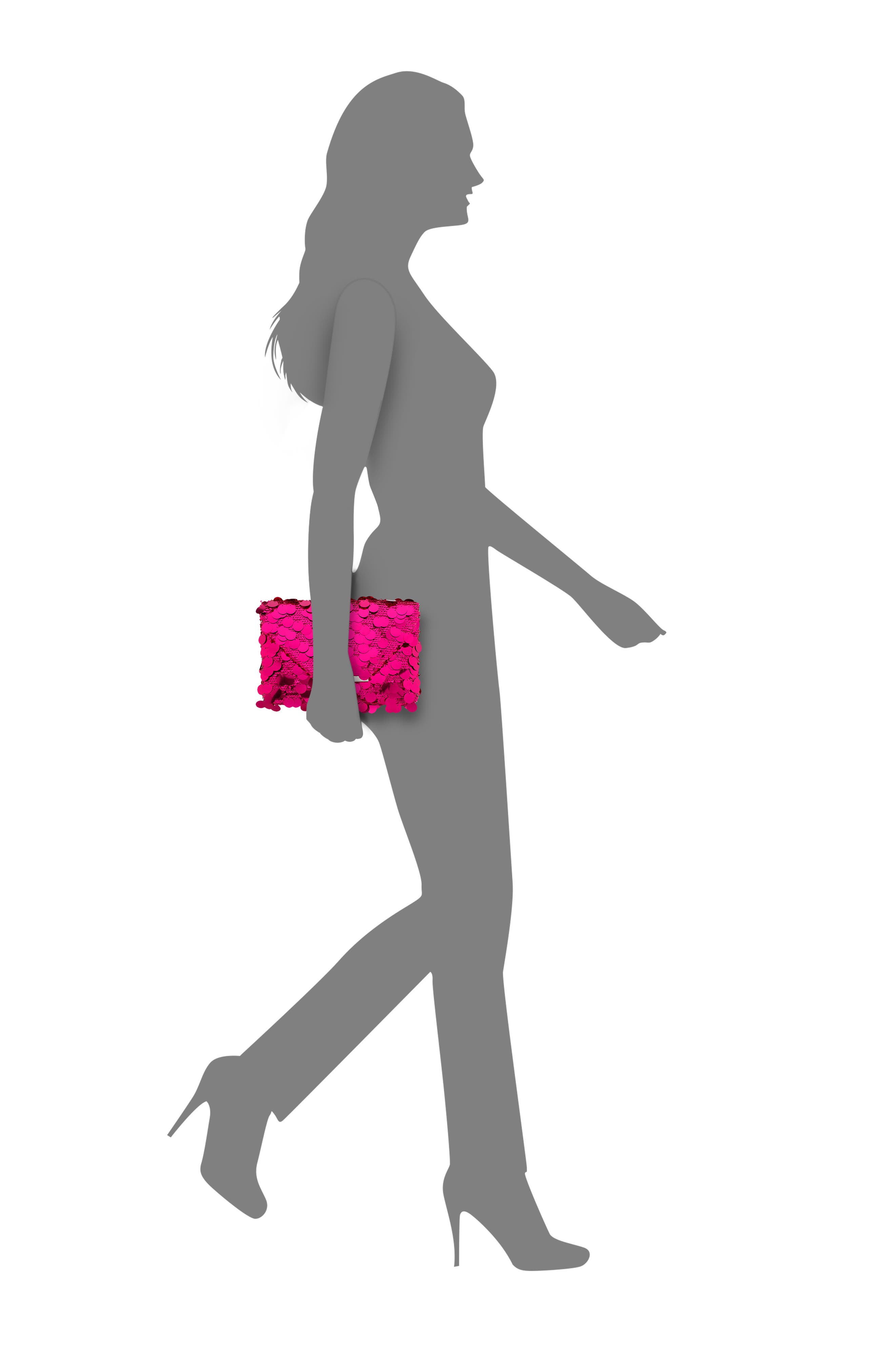 Umma Sequin Clutch, Alternate, color, FUCHSIA