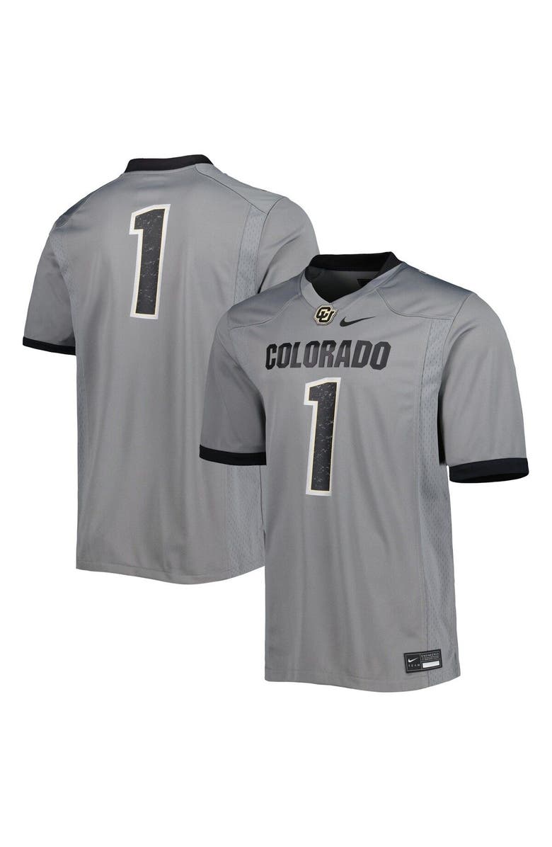 Nike Men's Nike Silver Colorado Buffaloes #1 Untouchable Replica Football Jersey, Alternate, color, 