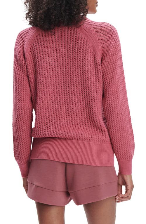 Varley Clay Open Knit Sweater In Red