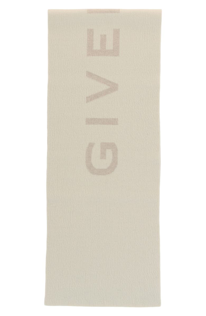 Givenchy 4G Reversible Wool & Cashmere Blend Scarf, Main, color, Ecru White