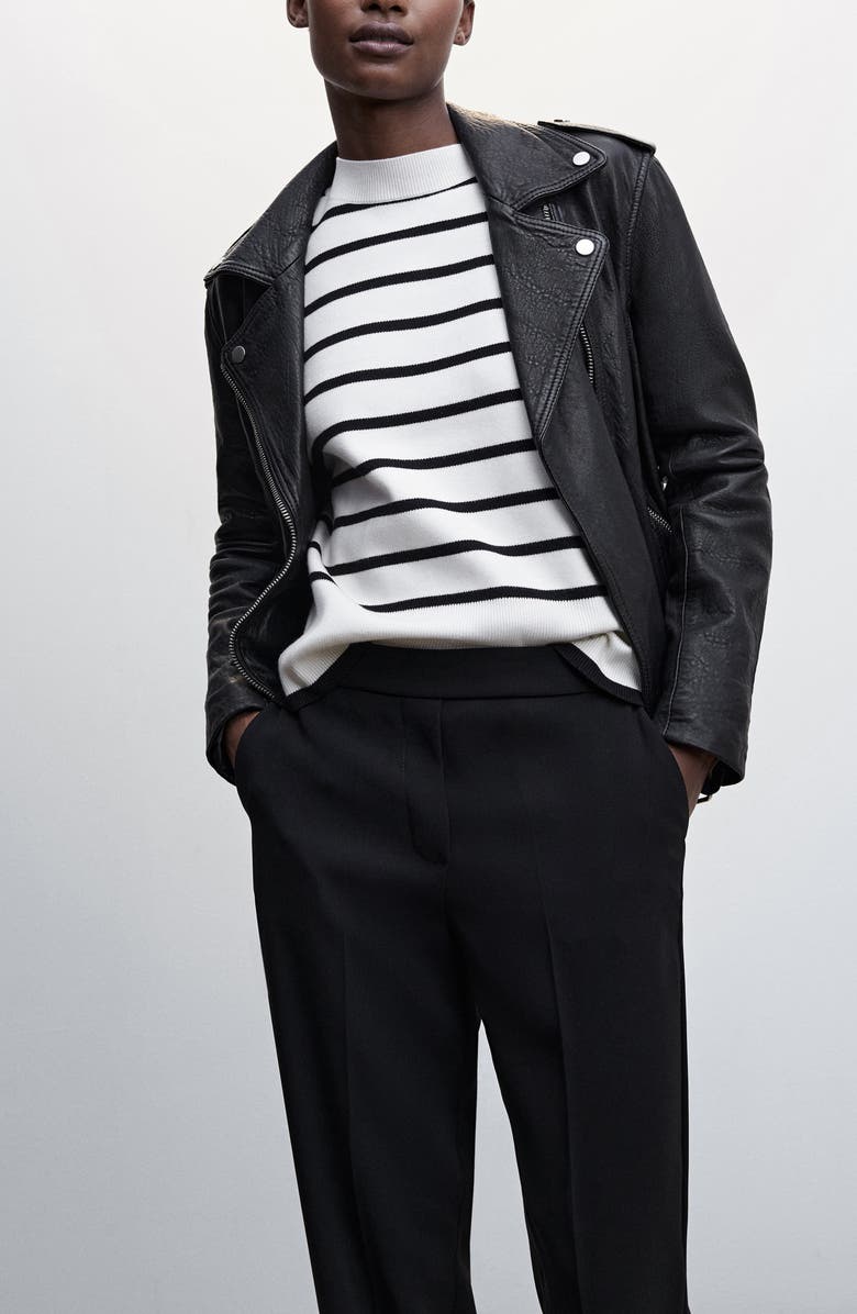 MANGO Relaxed Fit Straight Leg Trousers, Alternate, color, 