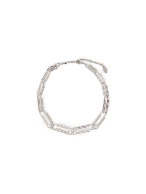 Women's Paperclip Chain Strass Neckla