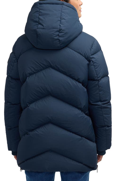 Scotch & Soda Fallon Inverted Chevron Quilted Down Jacket In Blue