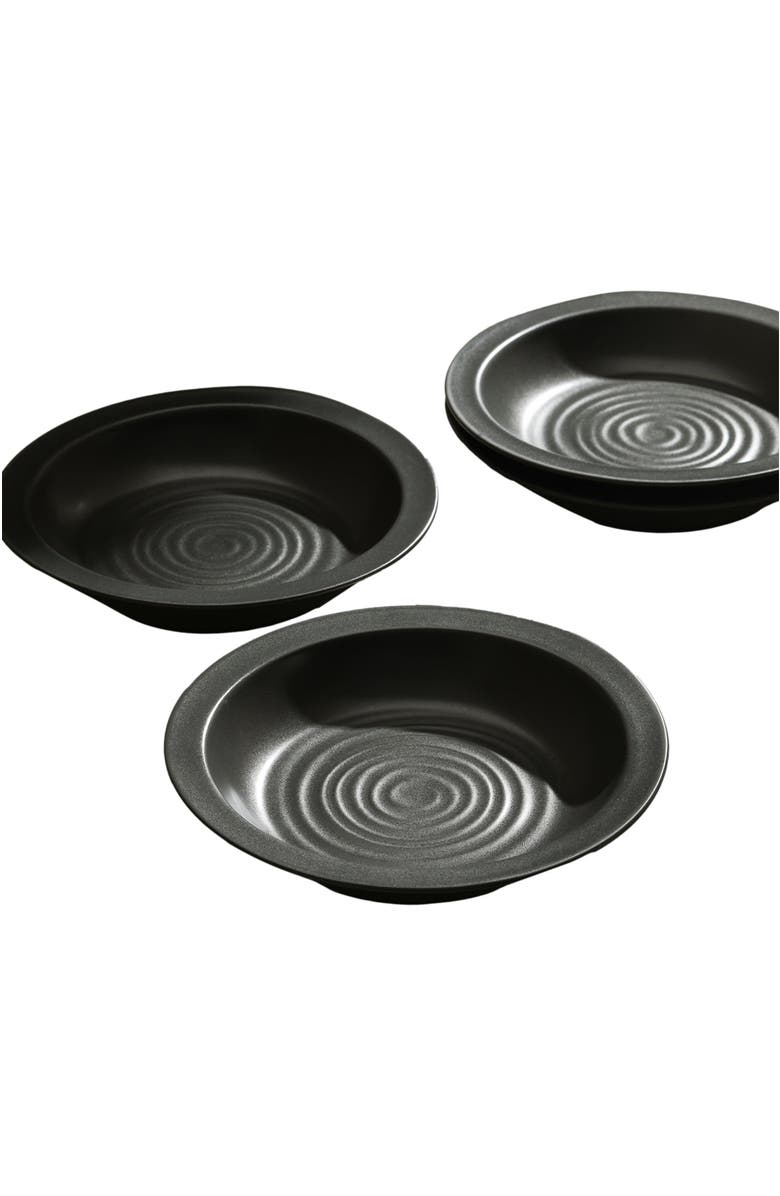 Stone Lain Orbit Stoneware 12-Piece Dinnerware Set with Pasta Bowls, Alternate, color, Charcoal 24 Piece Set