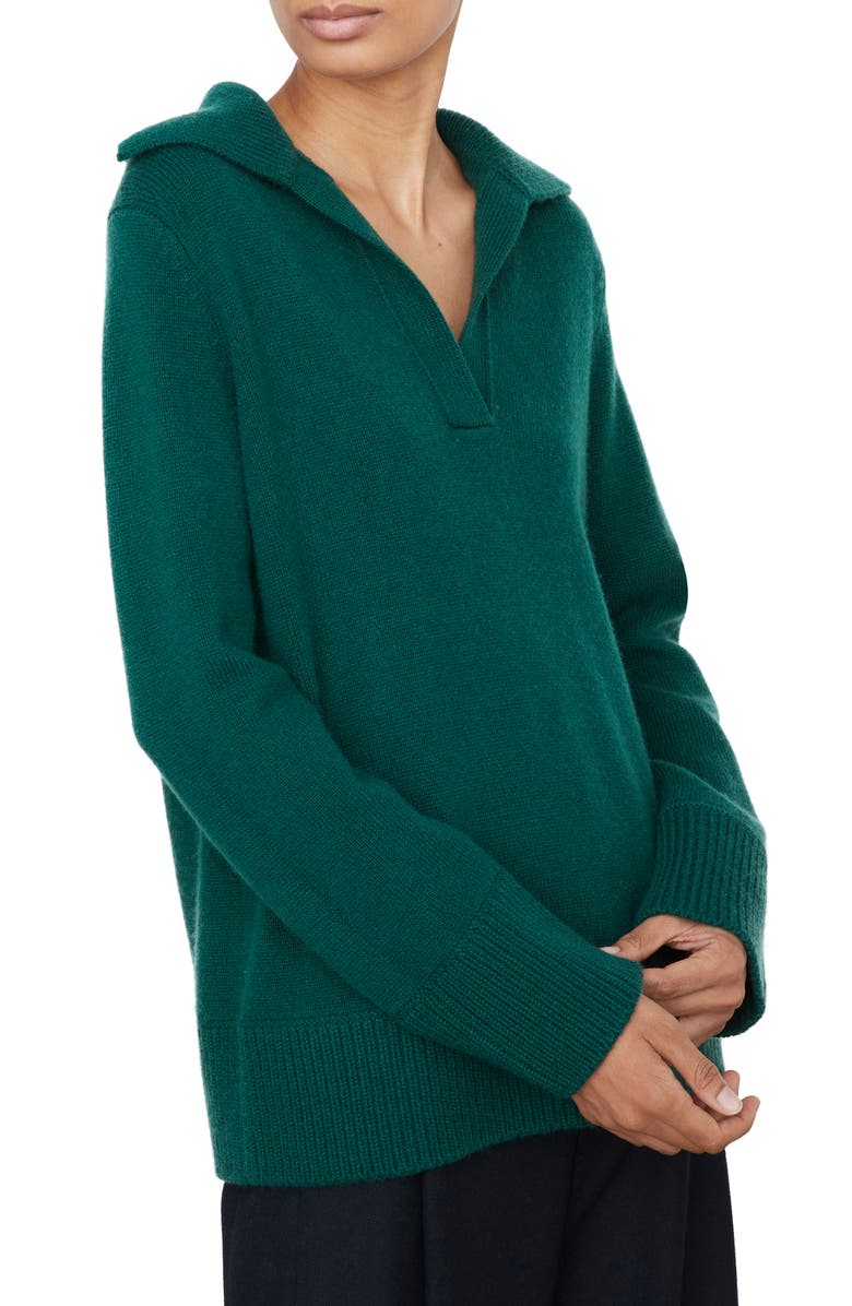 Vince Johnny Collar Wool Blend Easy Sweater, Alternate, color,