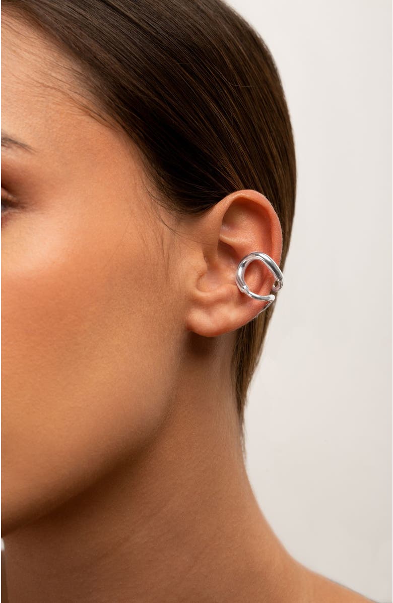 PIERETTI Cala ear cuff, Alternate, color, Silverplate
