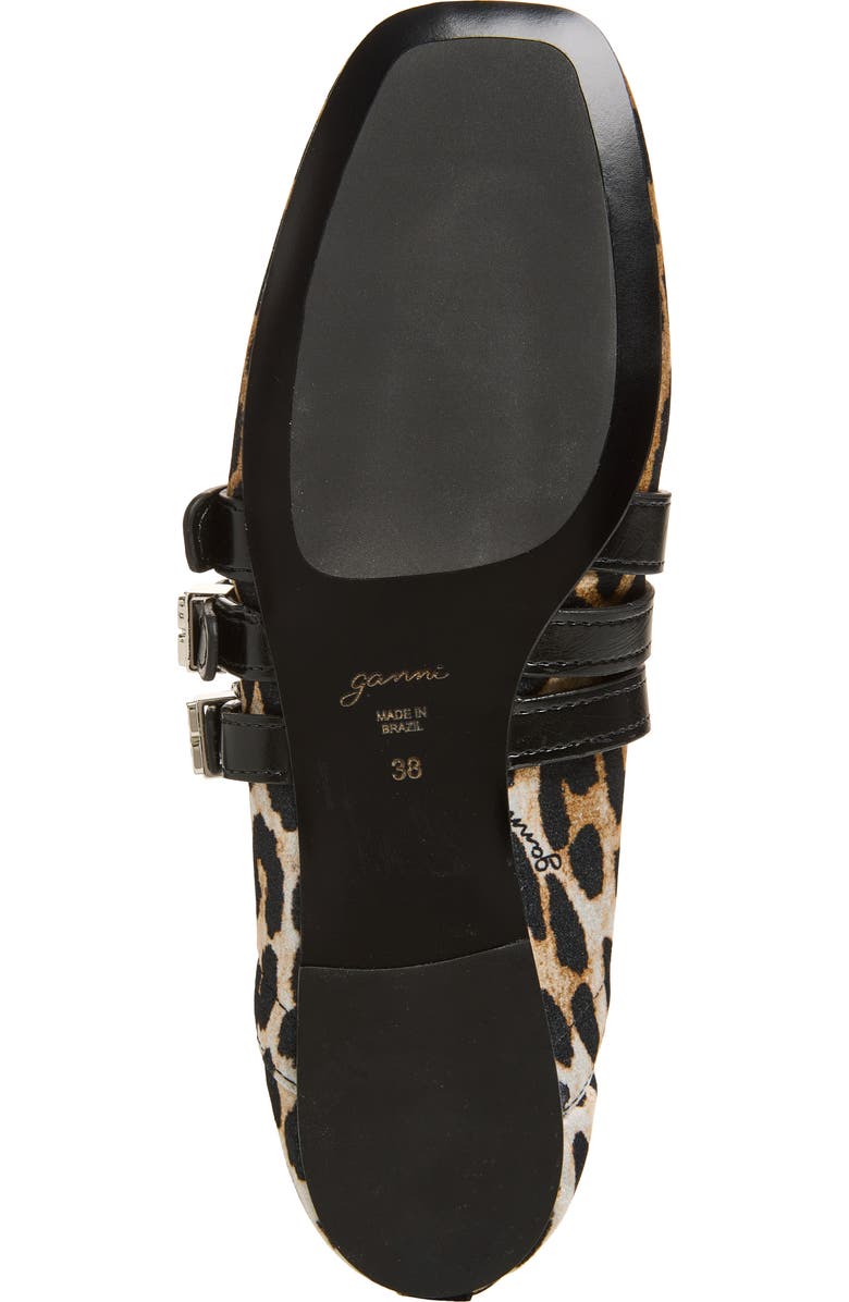 Ganni Mary Jane Ballerina Flat, Alternate, color, Almond Milk Leopard Print