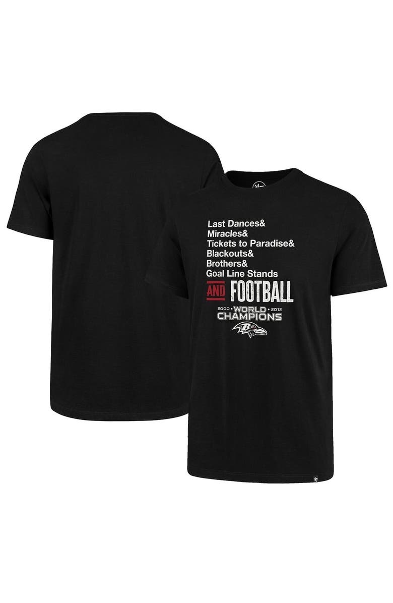 '47 Men's '47 Black Baltimore Ravens Super Bowl XLVII Championship Reunion T-Shirt, Main, color,