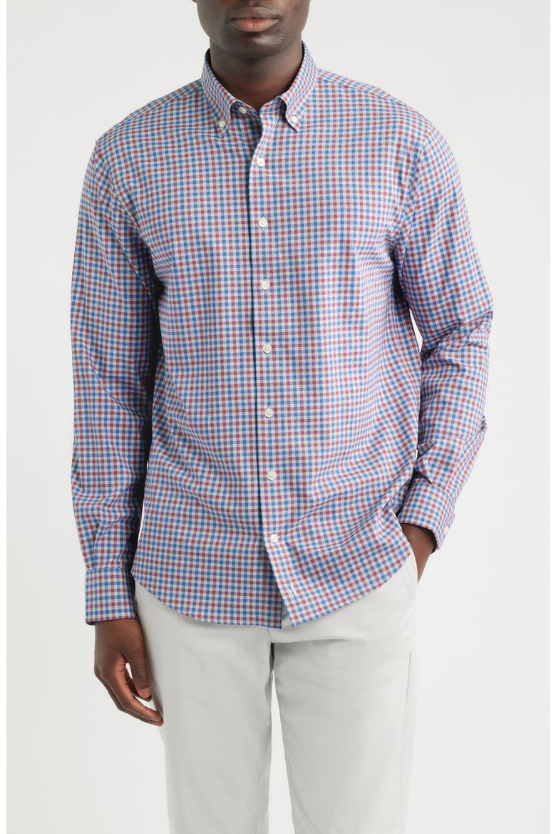 Chatham Gingham Performance Shirt, Main, color, GRAY
