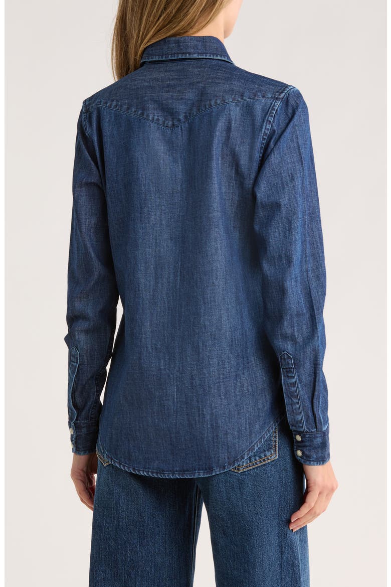 Denim Western Shirt, Alternate, color, DARK WASH