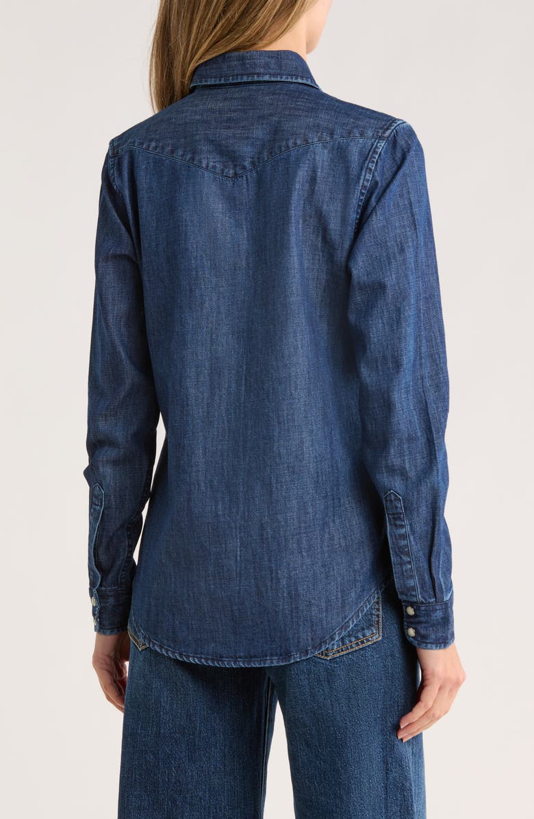 Tailor Vintage Denim Western Shirt, Alternate, color, Dark Wash