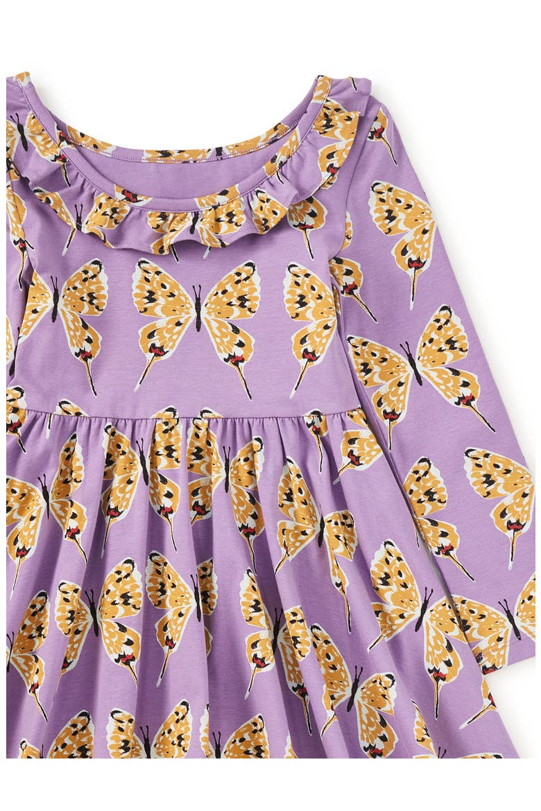 Ruffle Collar Ballet Dress, Alternate, color, Dragon Swallowtail Butterflies