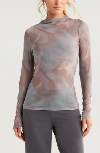 Zella Sheer Luck Long Sleeve Mesh T-shirt