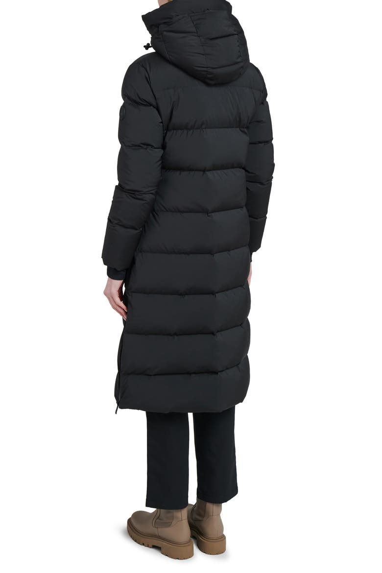 Water Resistant Hooded Down Coat, Alternate, color, BLACK