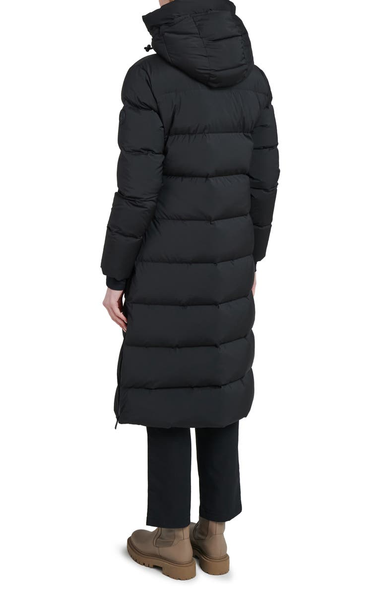 The Recycled Planet Company Water Resistant Hooded Down Coat, Alternate, color, Black