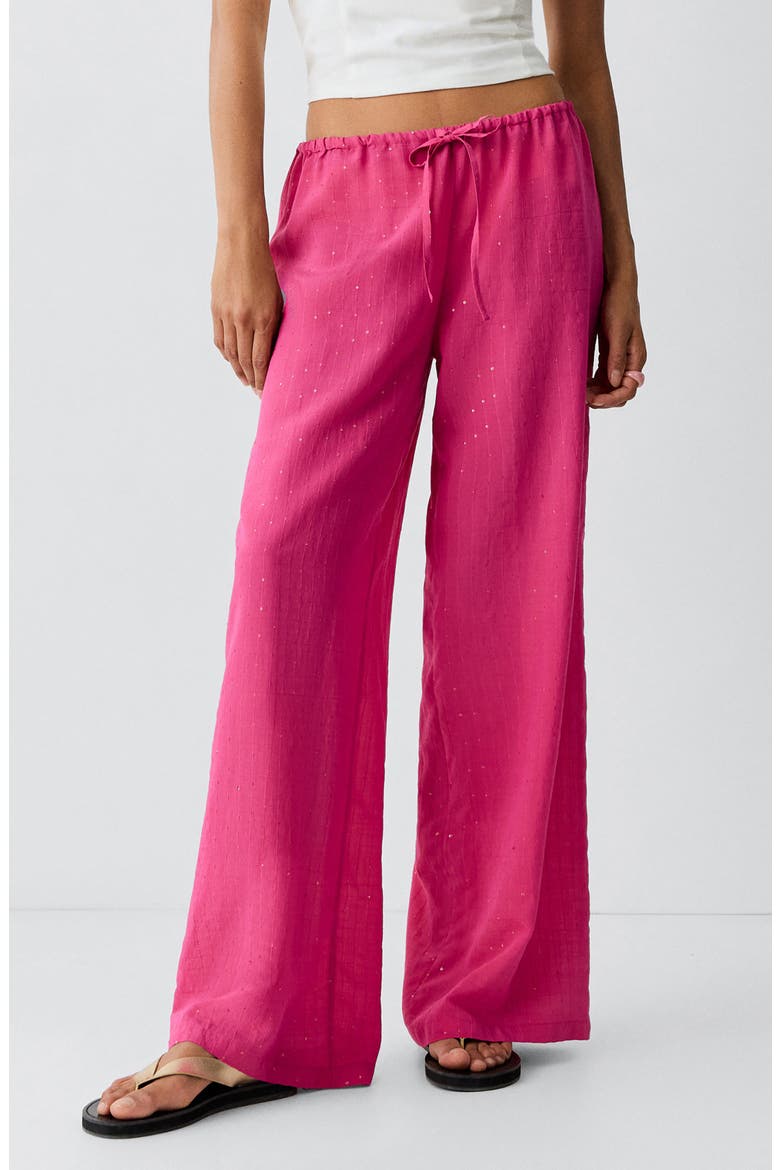 Straight Rhinestone Pants, Main, color, FUCHSIA