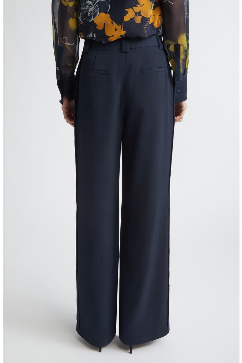 Pintuck Straight Leg Cady Trousers, Alternate, color, ULTRA NAVY