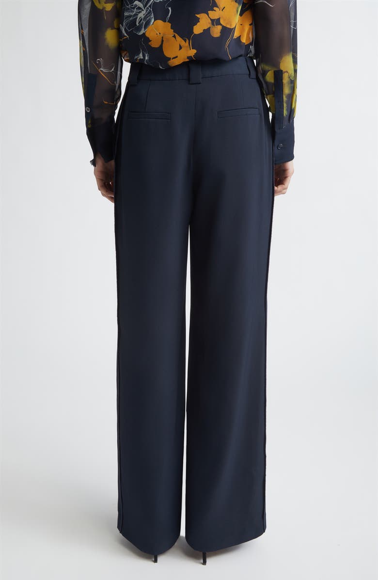 Jason Wu Collection Pintuck Straight Leg Cady Trousers, Alternate, color, Ultra Navy