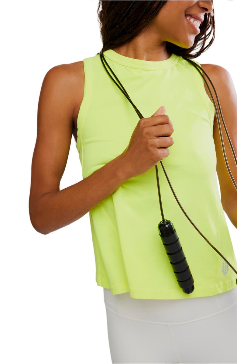 Free People Hot Shot Twist Back Tank, Alternate, color, Highlighter Yellow