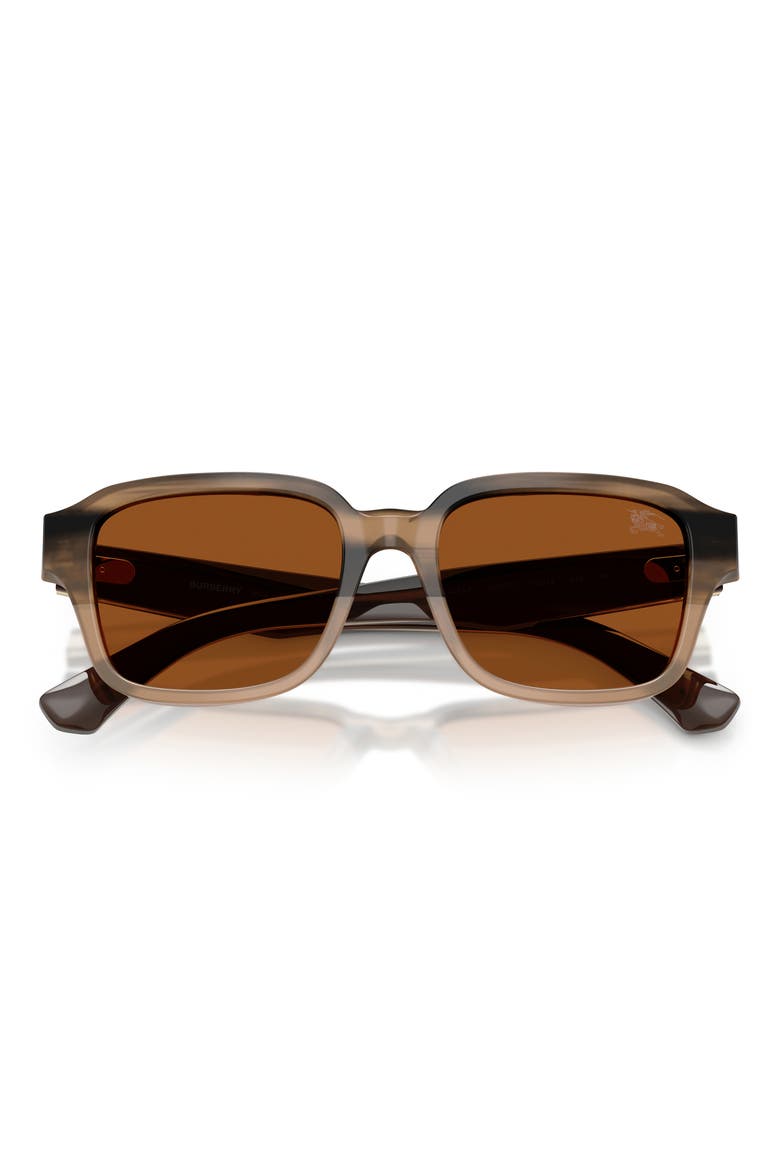 53mm Square Sunglasses, Alternate, color, STRIPED BEIGE / DARK BROWN