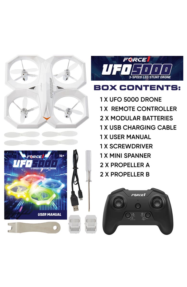 Force1 UFO 5000 Mini Drone, Alternate, color, White