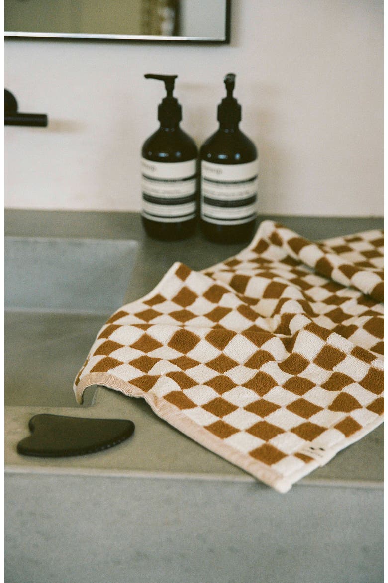 Mate Checkerboard Hand Towel, Alternate, color, BRUSH
