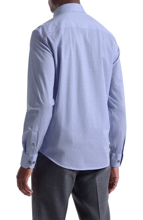 Bugatchi Jules Ooohcotton® Floral Check Print Button-down Shirt In Blue