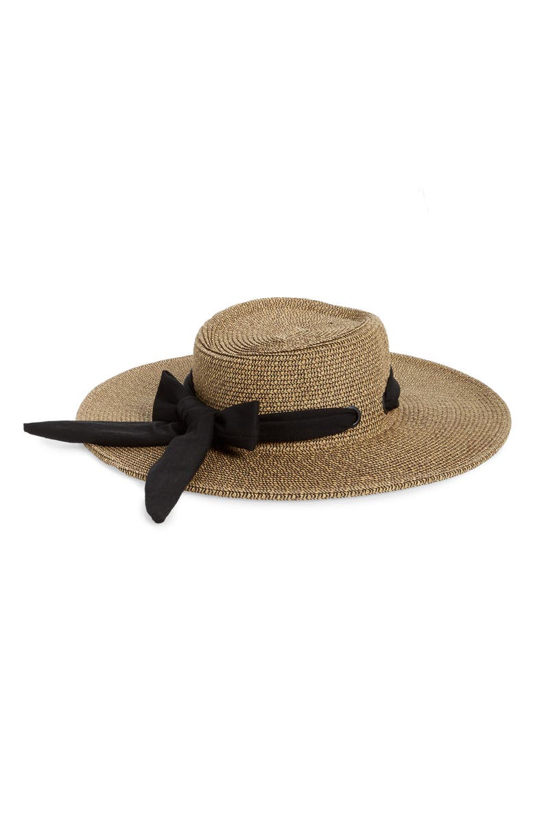 San Diego Hat Straw Gondolier Hat with Scarf Bow, Alternate, color,