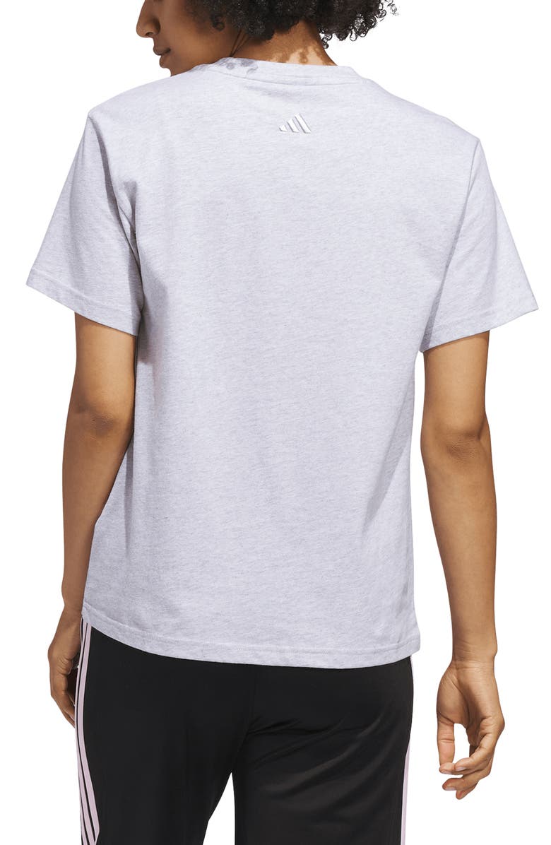 adidas Bow Logo Cotton T-Shirt, Alternate, color, Light Grey Heather