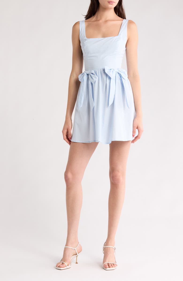 All in Favor Front Bow Fit & Flare Minidress, Main, color, 