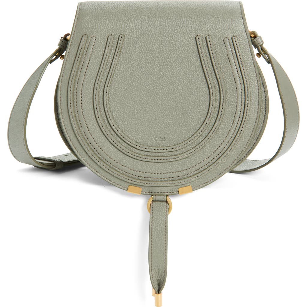 Chloé Large Marcie Leather Crossbody Bag In Green