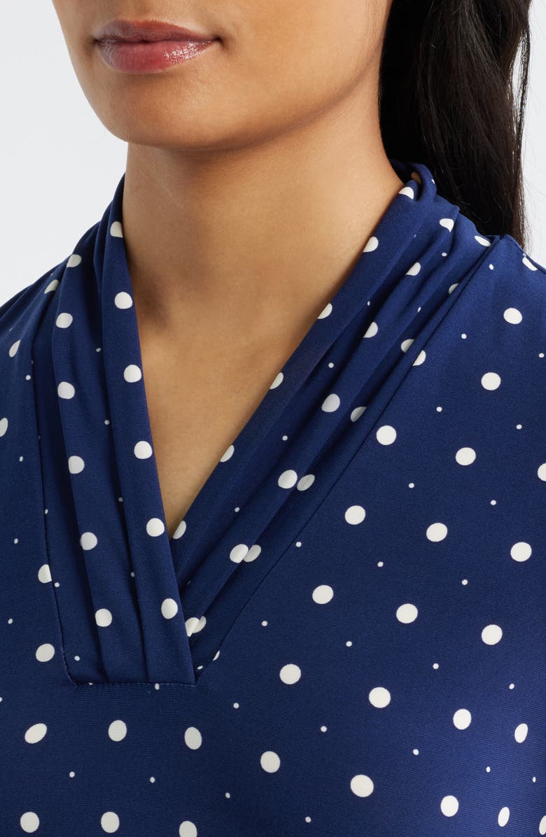 Anne Klein Polka Dot Triple Pleat Sleeveless Top, Alternate, color, 