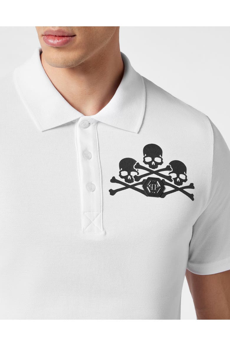 Polo Shirt Ss Skull Men, Alternate, color, white