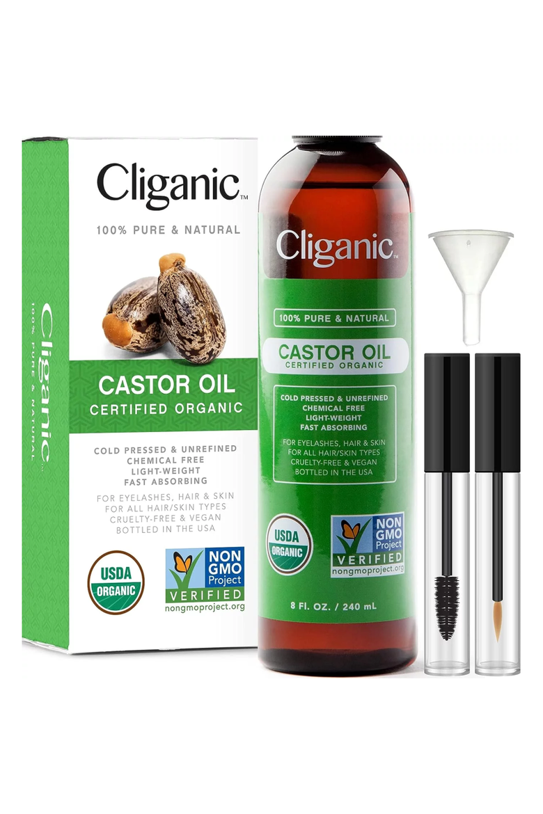 Organic Castor Oil with Eyelash Kit, Alternate, color, 8oz