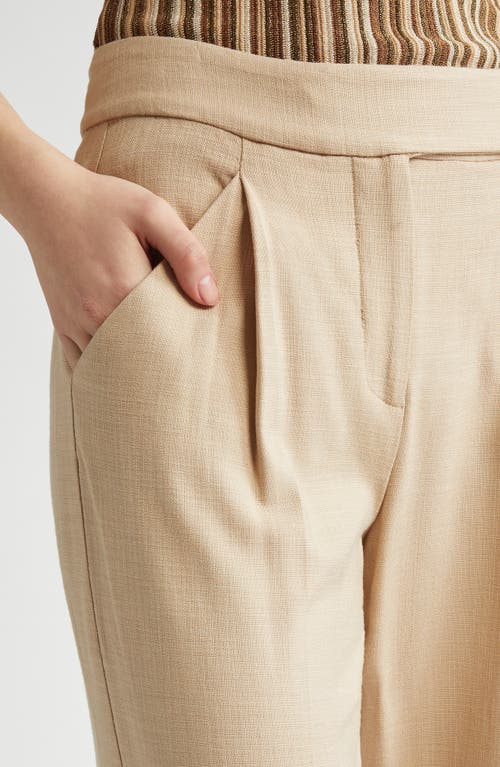Veronica Beard Cruz Stretch-linen Pant In Stone Khaki In Stone Khaki