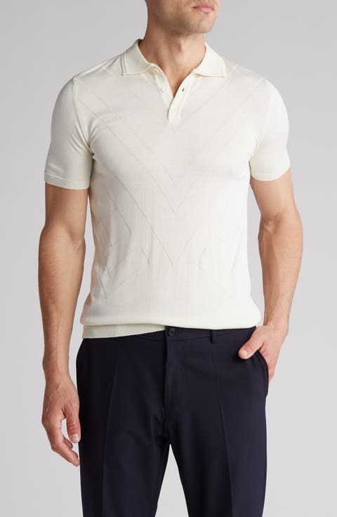 Textured Sweater Knit Polo