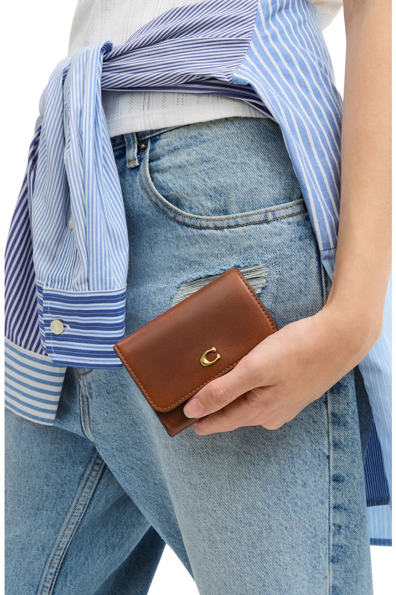 Essential Leather Card Holder, Alternate, color, BROWN