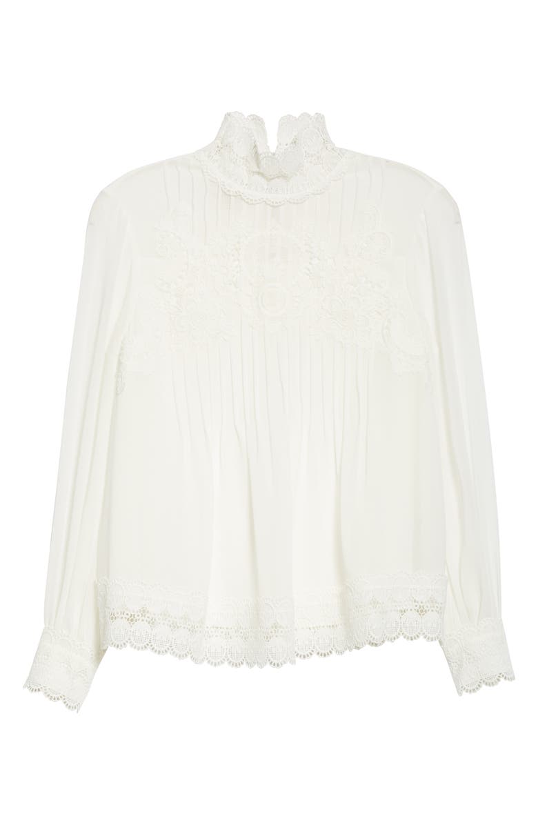 Ted Baker London Cailley Lace High Neck Blouse, Alternate, color, 
