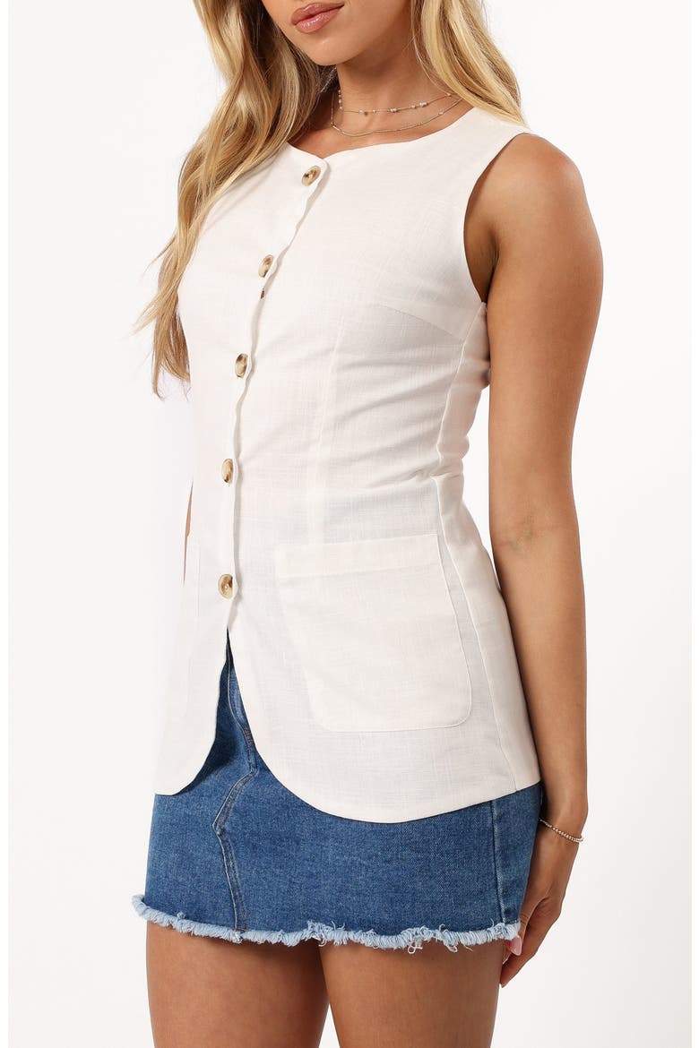 June Cotton Vest, Alternate, color, WHITE