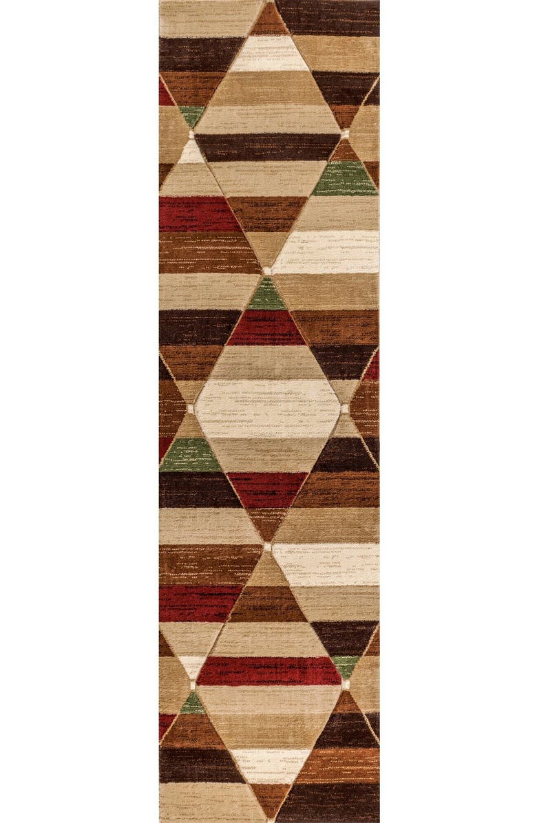 JONATHAN Y Kehoe Retro Diamonds Geometric Area Rug, Main, color, Red/Brown/Cream