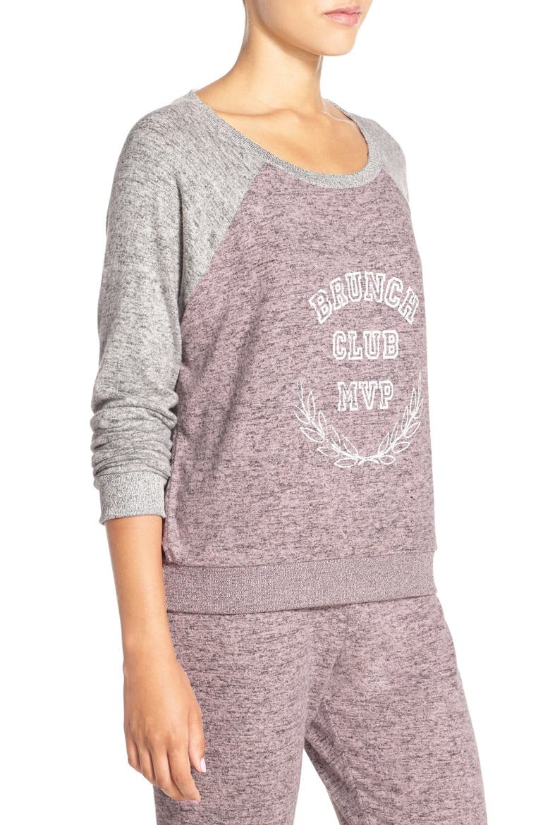 Cozy Crew Raglan Sweatshirt, Alternate, color, PURPLE MESA MARL