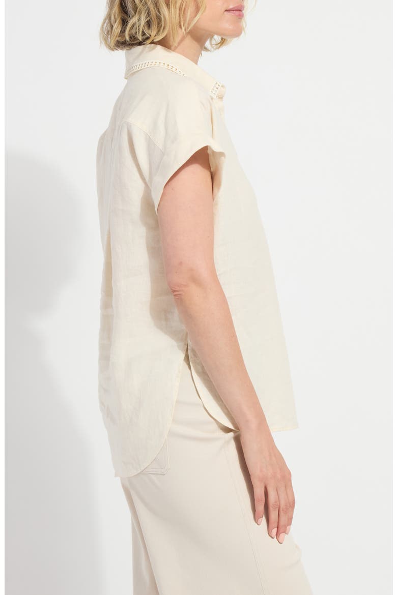 Althea High-Low Linen Top, Alternate, color, MACADAMIA