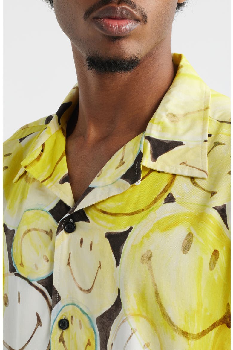 SMILEY® All the Time Camp Shirt, Alternate, color, YELLOW/ BLACK