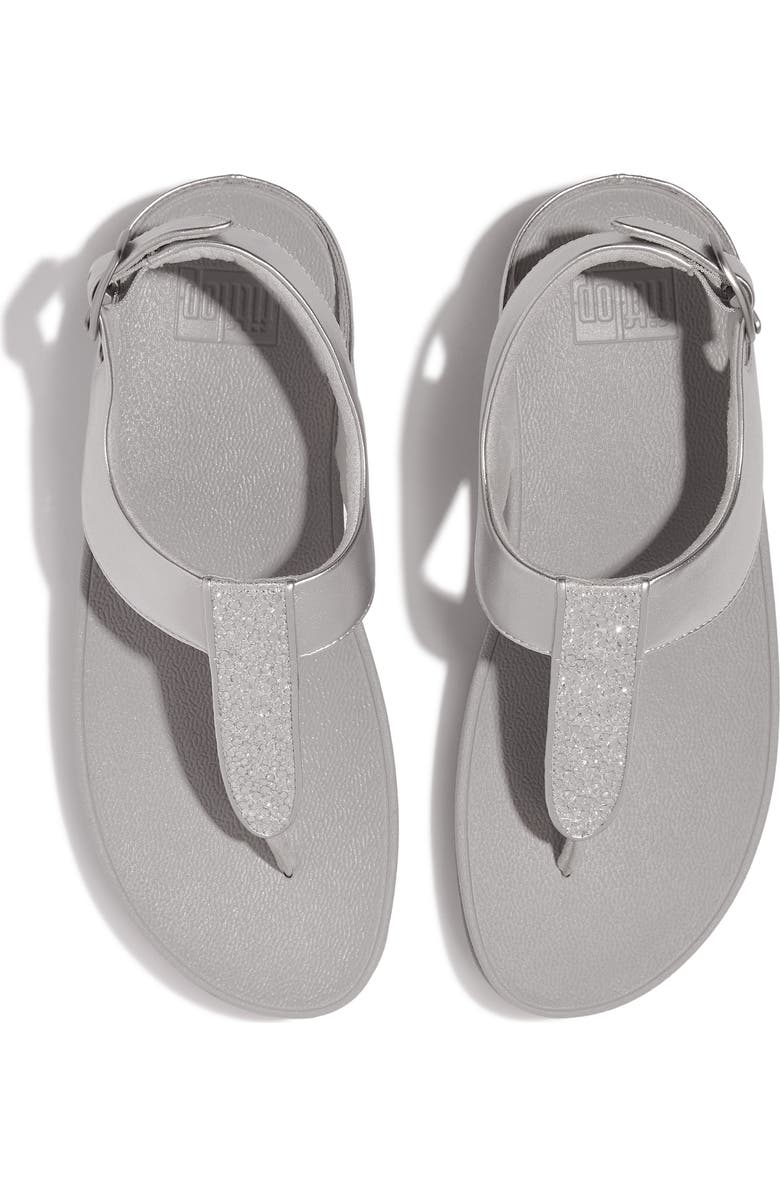FitFlop Fino Crystal T-Strap Sandal, Alternate, color, Silver