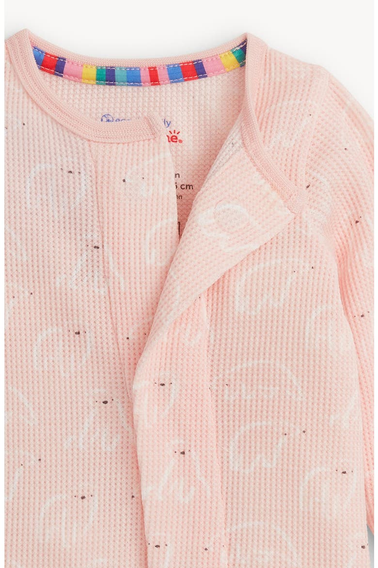 Pink Polaris Waffle Knit Magnetic Closure Footie, Alternate, color, PINK